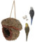 Cabilock 1 Satz Simuliertes Vogelnest Vogelhaus-Ornament Rattan Gewebtes Vogelnest Baumdekorationen Vögel-Ei-Dekoration Landschaftsverzierung Im Freien Für Garten Plastik