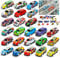 MUXIWOM Auto Spielzeug Set, 24 Stück Cars Spielzeug, Mini Spielzeugautos Aufziehautos mit 28 Straßensperre, Autos Zurückziehen Fahrzeuge, Stile Variieren, Geschenk für Kinder ab 3 4 5 6 7 8 Jahre
