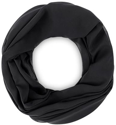 MELLIEX Loop Schal Damen, Weicher Schlauchschal Tuch, Leichter Basic Rundschal Halstuch, Schwarz