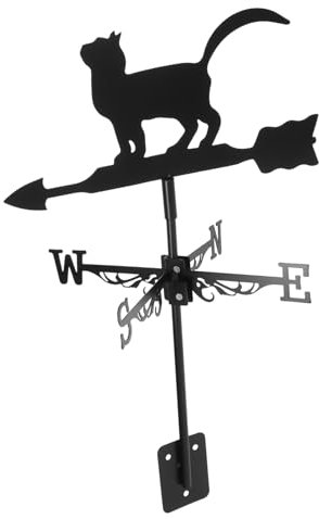 Homoyoyo Edelstahl Wetterfahne Katze Wetterhahn Garten Dekoration Windrichtungsanzeiger Für Außenbereich Wetterfest Und Installieren Für Garten