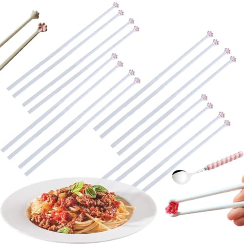 Palillos de chuleta con estampado de huellas rosas, lindos y divertidos y únicos, palillos reutilizables con diseño de garra de gato, con agarre antideslizante, ideal para regalar a novias y amantes