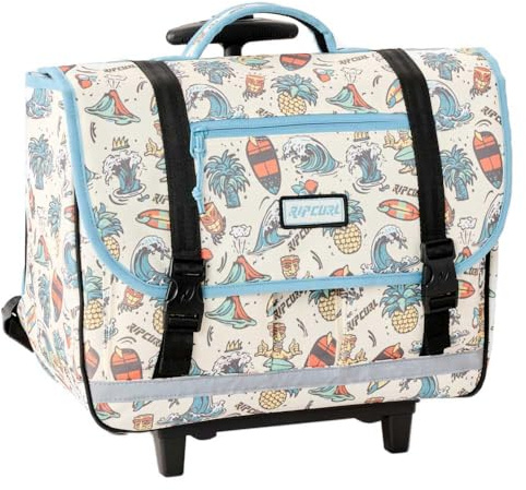 Rip Curl Cartable à roulettes garçon 38cm imprimé Surf Bleu - Polyester recyclé - Sac Trolley Scolaire CP CE1 CE2