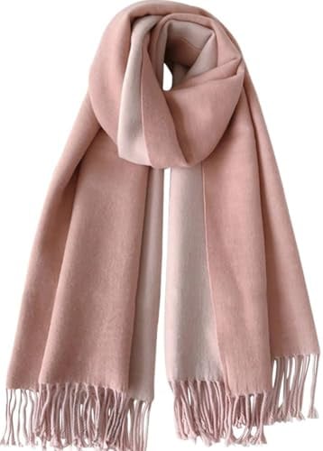 PFLife Damen Kaschmir Schal mit Quasten weicher warmer Winter Einwickelschal Größe 200 x 70 cm