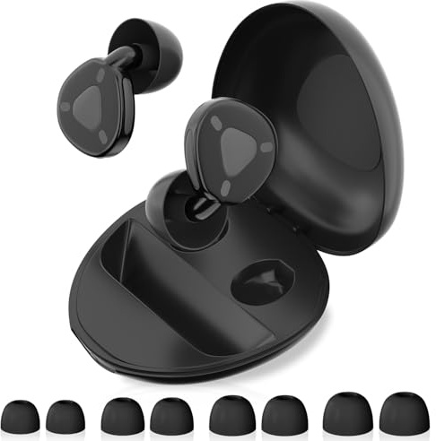 2025 Neu Ohrstöpsel zum Schlafen, 45dB Noise Cancelling Ohrstöpsel, IPX7 Wasserdichte Wiederverwendbare Weiche Silikon-ohrstöpsel, Gehörschutz, Vier Größen (XS-L),für Schlafen,Konzerte,Studium-Schwarz