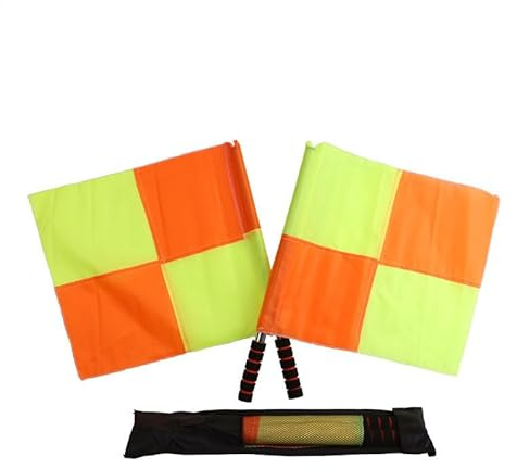 DzpKrka 2 Stück Signalfahne 40x45,8cm Für Sportveranstaltungen: Linienrichter Fahne Fußball Abseits, Übung, Rennsignalgebung Und Verkehrsleitung – Praktische Schiedsrichter-Flagge