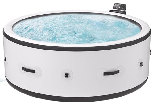 SHUMIAO Vasca Idromassaggio Gonfiabile, Spa Portatile per Esterni, Grande Vasca Idromassaggio per 4-6 Persone con 150 Getti d'Aria, Vasca Idromassaggio per Patio, Giardino Ed Esterni, 81 X 28