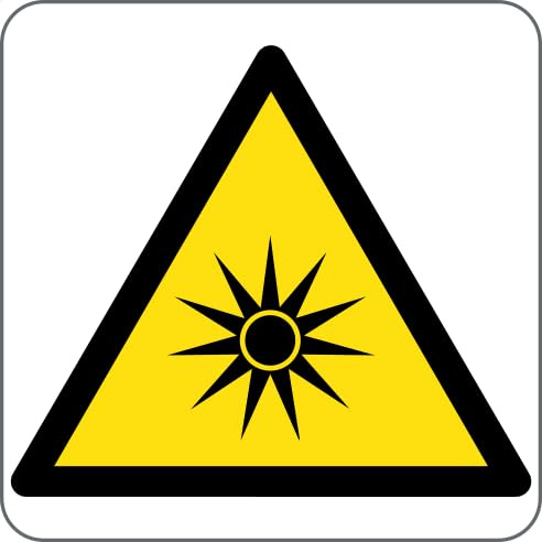 Panneau danger rayonnement laser ISO 7010 W004 PVC 60x60 mm