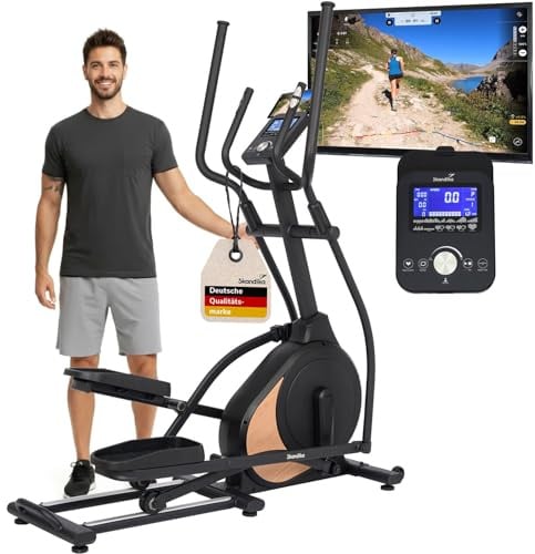 Skandika Crosstrainer Carbon P18 | Ellipsentrainer für Zuhause, 32 Widerstandsstufen, 13 Programme, LCD Display, App kompatibel, bis 135 kg | Heimtrainer, Hometrainer, Fitness, Ausdauertraining