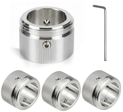 Vordpe 4 Stück 304 Edelstahl Heizungsventil Adapter, 22mm Innen, M30x1,5 Heizkörperthermostat Adapter für RA RAV RAVL, Heizkörperventil Thermostatkopf Set mit Sechskantschlüssel