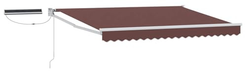 vidaXL Elektrische ausziehbare Markise Braun und Weiß 2,5 x 2 m, Moderne elektrische Markise, Schatten für draußen, Aluminium-Pavilion, ausziehbarer Schutz, Gartenrücksitz, umweltfreundlich
