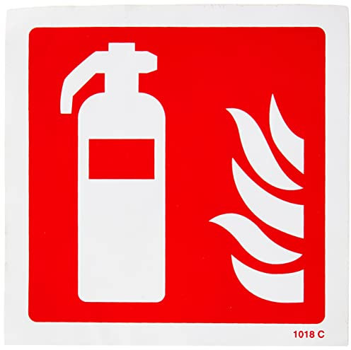 Caledonia Signs 21018C Panneau autocollant en vinyle Motif extincteur 150 x 150 mm