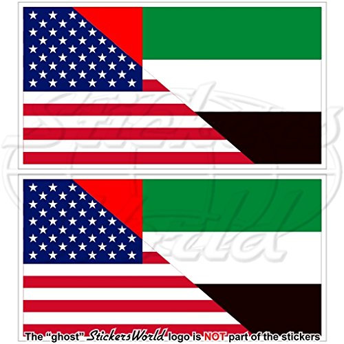 Vinyl-Aufkleber, USA, USA, USA, USA, UAE, Dubai, Abu Dhabi, amerikanisch-United Arabische Emirate, 75 mm, 2 Stück
