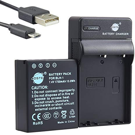 DSTE BLH-1 Li-Ion Battery Suit and Micro USB Charger for Olympus EM1 Mark II