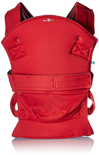 Wallaboo Babytrage Ease, Kompakte Bauch und Hüfttrage, Praltische Ergonomische Baby- und Kindertrage, Geeignet für Neugeborene, 2 Tragepostionen, 100% Baumwolle, Farbe: Rot
