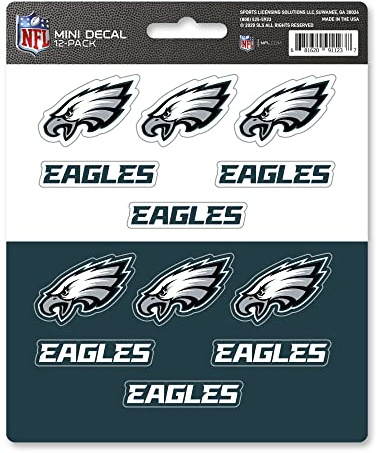 FANMATS NFL Philadelphia Eagles Mini-Aufkleber-Set, 12 Stück