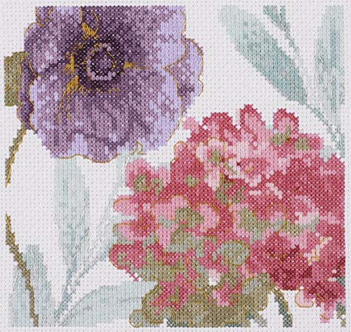 DMC National Gallery Cross Stitch Kit - Watercolor Hydrangea and Peony
