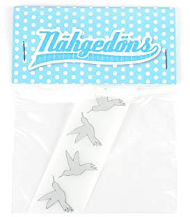 Nähgedöns.de Kolibri-Paar | Reflektierendes Bügelbild 2er-Set | Reflektor | Reflektorfolie zum Aufbügeln | 2,5 cm Silber