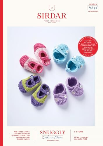 Sirdar Snuggly Baby Cashmere Merino DK Knitting Pattern - 5249 Shoes