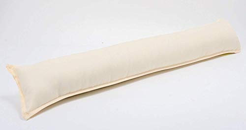 AmigoZone Plain Fabric Draught Excluder Decorative Door or Window Draft Guard, Energy Saver (Set of 1, Cream)
