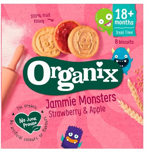 Organix Jammie Monsters Strawberry & Apple 18+ Months, 8x8g (64g)
