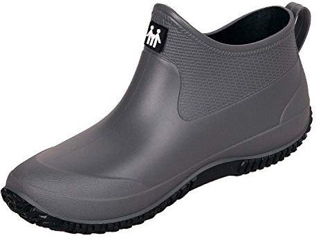 SMajong Stivali in Gomma Uomo Donna Impermeabili Scarpe da Giardinaggio Antiscivolo Scarpe da Pioggia Scarpe Gomma Stivali Caviglia Caldi Grigio Nero Taglia 39 EU