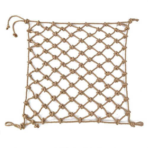 BZPOVB Anti-Fall-Netz Jute Hanf Netz - Natürliches Dekoratives Hanf Netz Papagei Haustier Haustier Sicherheitsnetz Schutznetz Natürliches Jute Netz Hanf Seil Netz Bangladeshi Jute Netz (Size : 2×4m)