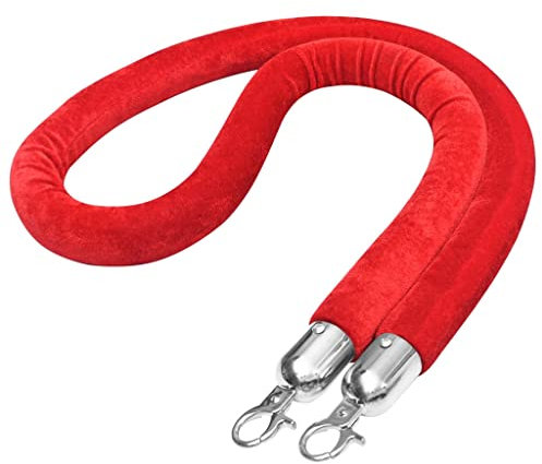 vidaXL Cordone per Transenne Cordone di Delimitazione Nastro di Separazione Filo per Corsie Separatore Corda Rosso e Argento in Velluto