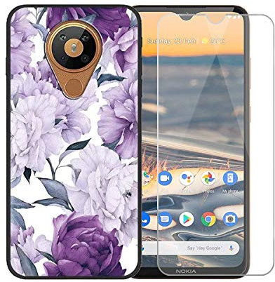 TTJ Hülle für Nokia 5.3 + HD Panzerglas, Handyhülle Silikon Schutzhülle Cover TPU Case Handytasche - Panzerglasfolie Schutzfolie für Nokia 5.3 (6,55) - LLM28