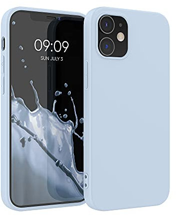 kwmobile Hülle kompatibel mit Apple iPhone 12 / iPhone 12 Pro Hülle - weiches TPU Silikon Case - Cover geeignet für kabelloses Laden - Hellblau matt