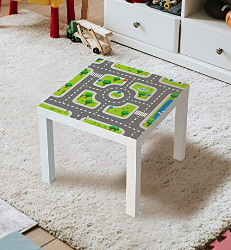 MyMaxxi | selbstklebende Tischfolie blasenfrei verkleben Auto Spielstraße groß 01 Spielfolie kompatibel mit IKEA Lacktisch 50 x 50cm Aufkleber Sticker Kinderzimmer Spieltisch Brettspiele