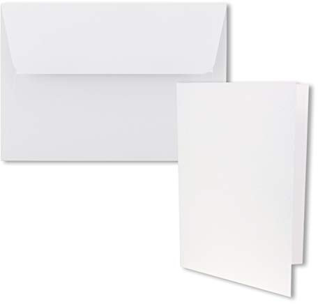 100x Faltkarten-Set DIN B6 12 x 17 cm in Hochweiß (Weiß) mit Briefumschlägen DIN B6 Haftklebung - für Einladungen und Grußkarten zum Geburtstag oder Hochzeit
