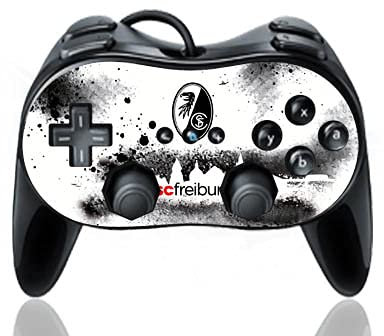 DeinDesign Skin kompatibel mit Nintendo Wii Classic Controller Pro Folie Sticker SC Freiburg Skyline Logo