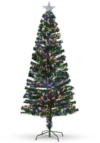 FB FunkyBuys (4FT) Fibre Optic Christmas Tree - Artificial Xmas Tree | Multicolour Pop Up Christmas Tree for Indoor and Outdoor Holiday Christmas Decorations
