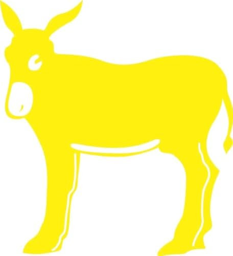U24 Aufkleber Katalonischer Esel gelb 9 x 10 cm Autoaufkleber Sticker Konturschnitt