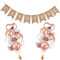 Candybar Girlande Banner, Candy Bar Dekoration Zubehör Set, Candybar Girlande Rustikalem Vintage Stil, Vintage Candybar Rosegold Ballons für Hochzeit Geburtstagsparty Süßigkeiten Party