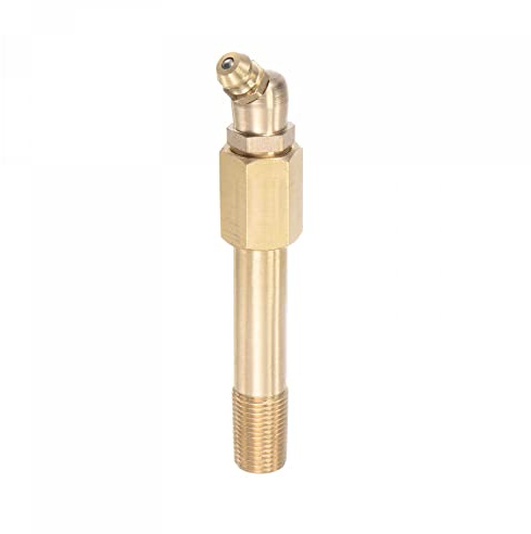 sourcing map Laiton Droit Graisse Raccord G1/8 Filetage 65mm Longueur Hydraulique Graisse Raccord Accèsoires