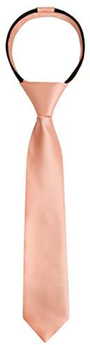 Alizeal Cravate fine pré-nouée avec fermeture éclair pour garçon Couleur unie 6 cm