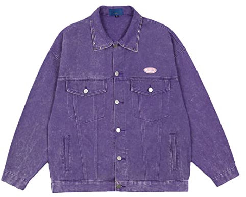 Giacca di jeans da uomo slim fit monopetto, Viola, L