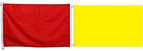 AZ FLAG Bandiera NAVALE Monocolore Rosso 45x30cm - Bandiera MARITIMA Rossa 30 x 45 cm Speciale nautismo & Bandiera COMMISSARIO di Pista Gialla 90x60cm - Bandiera COMMISSARIO di Percorso 60 x 90 cm