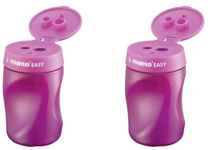 STABILO-Ergonomischer Dosen-Spitzer für Rechtshänder-EASYsharpener-3 in 1-2er Pack-pink