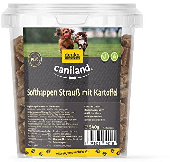 Soft-Happen Strauß mit Kartoffel | 5x540g | Premium-Qualität | Hundeleckerli getreidefrei | nährstoffreicher Hundesnack für Allergikerhunde | für ernährungsempfindliche Hunde | Trainingsleckerlis