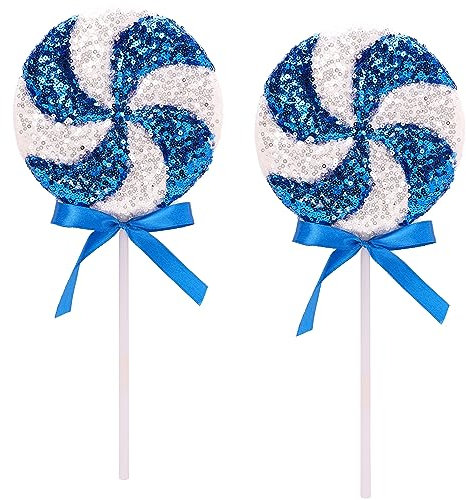 Christmas Concepts® 2 Stück 36 cm große glitzernde Pailletten Lutscher Weihnachtsdekoration – Weihnachtsbaumschmuck – 11 Farben erhältlich