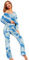 Veriliss Damen Zweiteilige Outfits Trainingsanzüge Sets Langarmpullover Lounge Hemdensets Freizeit Sweat Für Damen Pullover Waffel-Hemden(Blau,M)