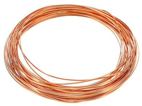 PATIKIL 99.9% Half Hard Copper Wire, 1Pcs 20Gauge/0.8 * 0.4mm Diameter 6m/19.68ft Half Round Spool Pure Copper Craft Wire for Jewelry Making Beading Garden Plants
