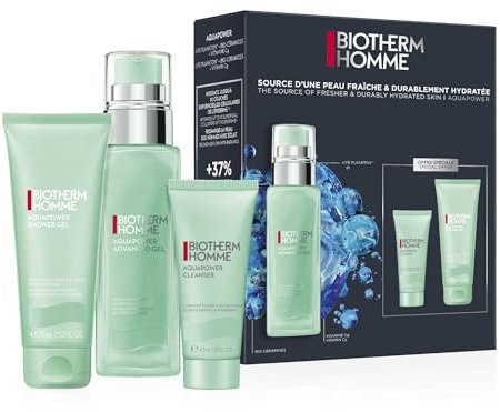 Biotherm Homme Aquapower Advanced Gel, mit Biotech Plankton und Vitamin B3, erfrischendes Gesichtsgel für Männer, intensive Tagespflege für vitalisierte Haut
