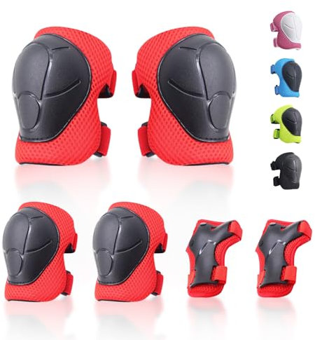 NEOVSUNY Kinder Schützer Set - Inliner Schonerset Schutzausrüstung mit Knieschoner, Ellenbogenschoner für Rollschuhe, Skateboard, Roller Skaten - Outdoor Sport Protektoren