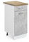 Vicco Küchenunterschrank R-Line, Schubladenschrank für die Küche, Beton/Weiß, 40 cm, AP Eiche