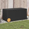 Gartentruhe mit Rollen Schwarz 190L Poly Rattan,365324