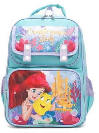 Ruz - The Little Mermiad Ariel Großer Schulrucksack mit gepolstertem Rücken und verstellbaren Trägern, Blau, Large, Rucksack