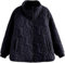Veste matelassée à Capuche pour Femme Doudoune d'hiver Veste matelassée écrasée Coupe-Vent rembourré léger imprimé bohème Vintage (Noir 1,XL)